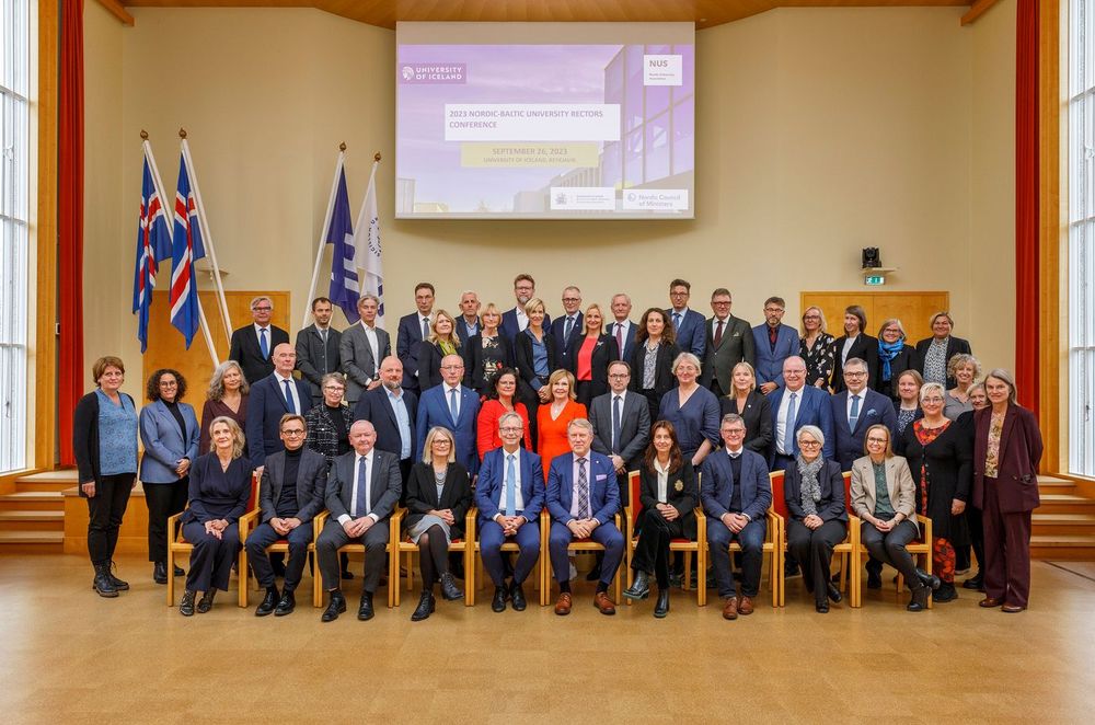 Rektorar og aðrir stjórnendur háskóla á fundinum. MYND frá hi.is /Gunnar Sverrisson